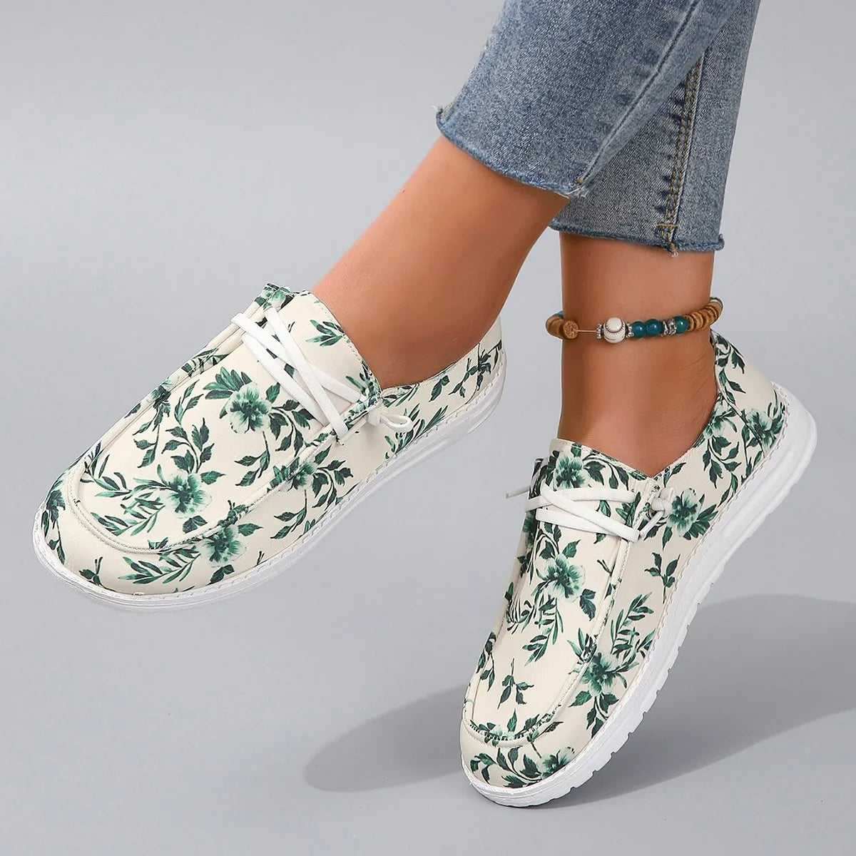 Gominglo -  Fashion Canvas Print Flat Shoes