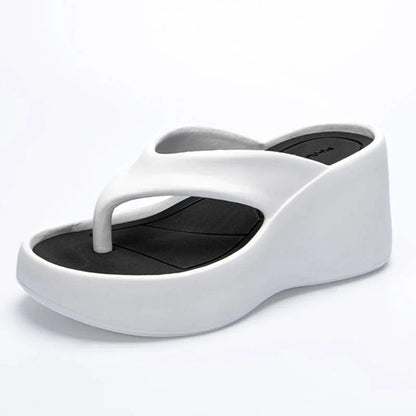 Gominglo - Clip Toe Wedges Flip Flops Chunky Platform