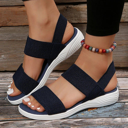 Gominglo - Women's Knit Wedge Sandals Lightweight