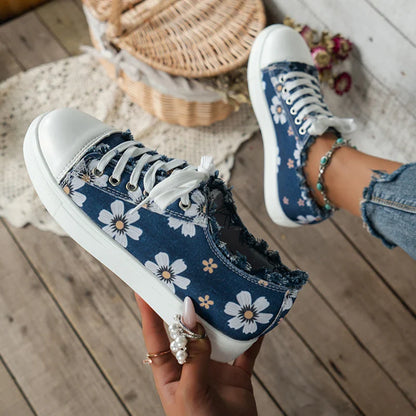 Gominglo -  Printed Low Cut Canvas Sneakers