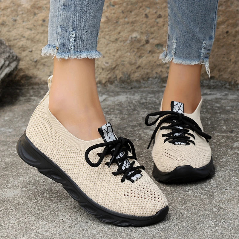 Gominglo - Breathable Knitting Flats Lightweight Slip-On Sneakers
