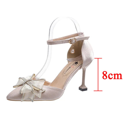 Gominglo -  Thin Heels Ankle Strap Pumps for Women