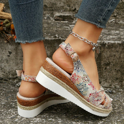 Gominglo - Summer Fashion Peep Toe Wedge Sandals