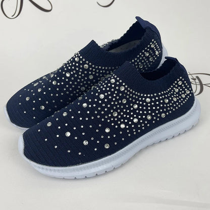Gominglo - Breathable Mesh Crystal Sneaker Shoes
