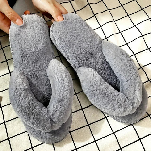 Gominglo- Plush Thick Slides for Winter Leisure and Comfort