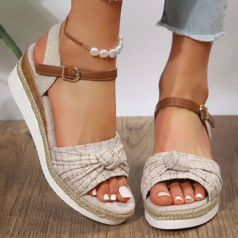 Gominglo - Summer Women's Peep Toe Espadrille Wedge Sandals