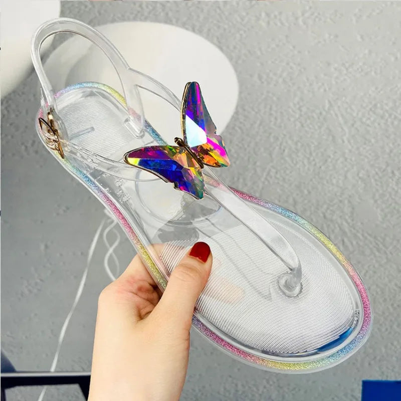 Gominglo- Transparent Jelly Sandals, Simple and Stylish