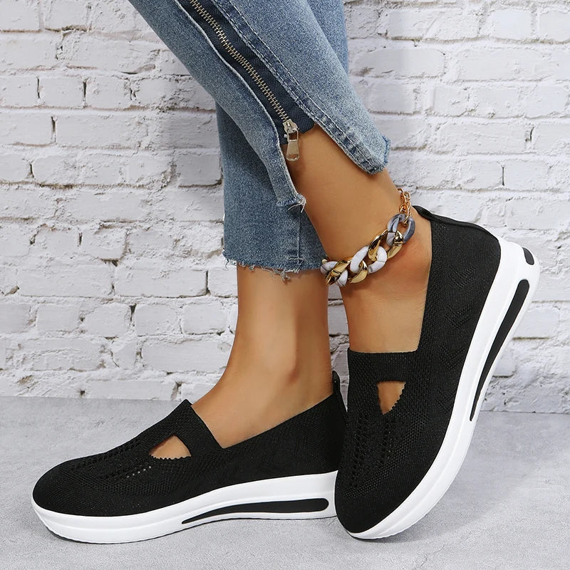 Gominglo - Hollow Out Platform Mesh Sneakers