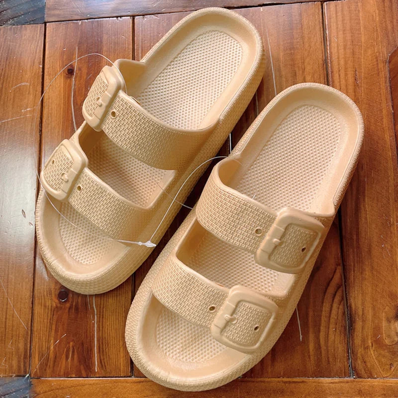 Gominglo - Rimocy Buckle Platform Slippers